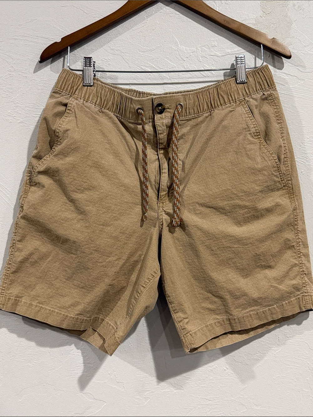 Eddie Bauer Men's Pull-On Drawstring Twill Shorts - Beige/Khaki - Size Large